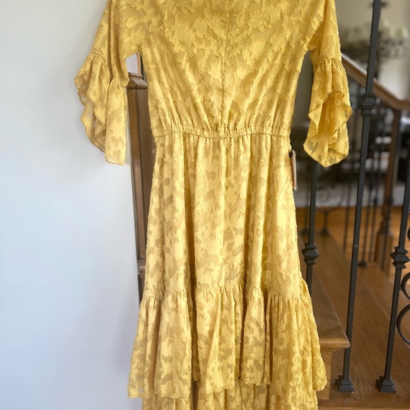 Joyfolie Gold Ruffled Tiered Sundress - Picture 6 of 8